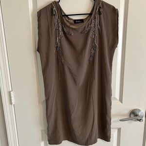 Tan Taupe silky dress